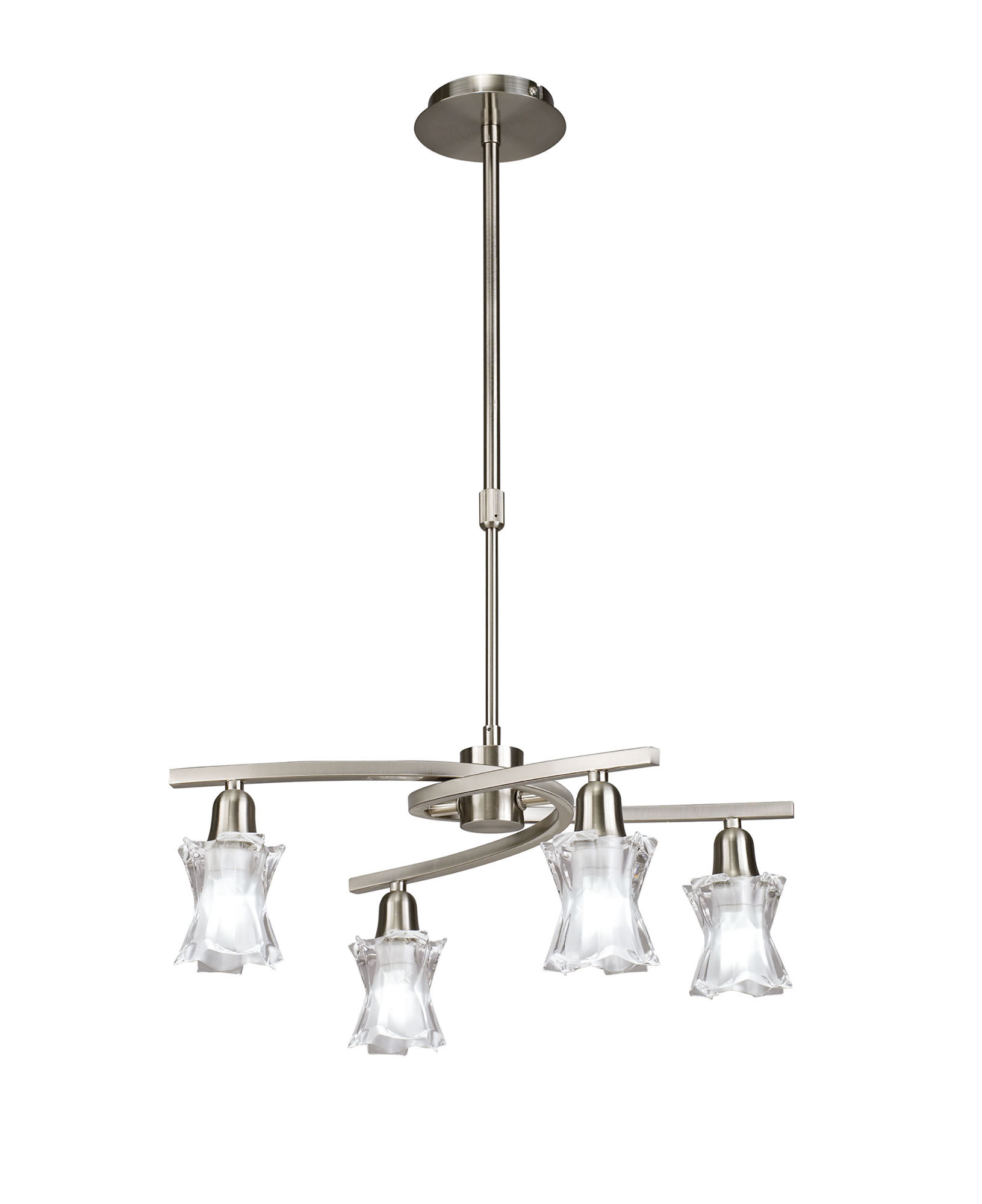 Alaska GU10 Satin Nickel Ceiling Lights Mantra Multi Arm Fittings